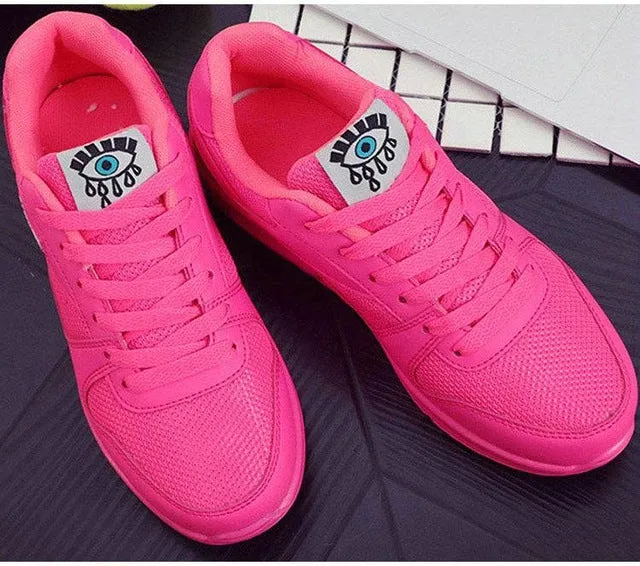 2017 Fashion Korean Women Shoes Spring Tenis Feminino Casual Shoes Outdoor Walking Shoes Women Flats Pink Lace Up Ladies Shoe