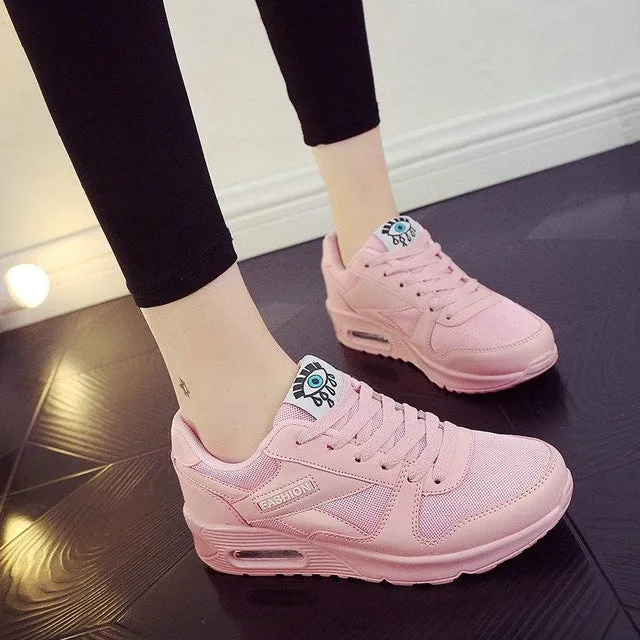 2017 Fashion Korean Women Shoes Spring Tenis Feminino Casual Shoes Outdoor Walking Shoes Women Flats Pink Lace Up Ladies Shoe