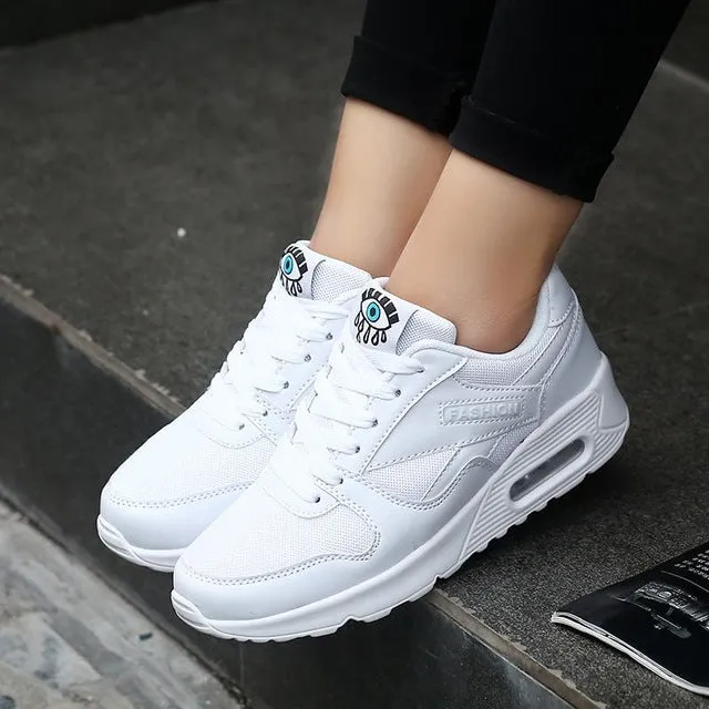 2017 Fashion Korean Women Shoes Spring Tenis Feminino Casual Shoes Outdoor Walking Shoes Women Flats Pink Lace Up Ladies Shoe