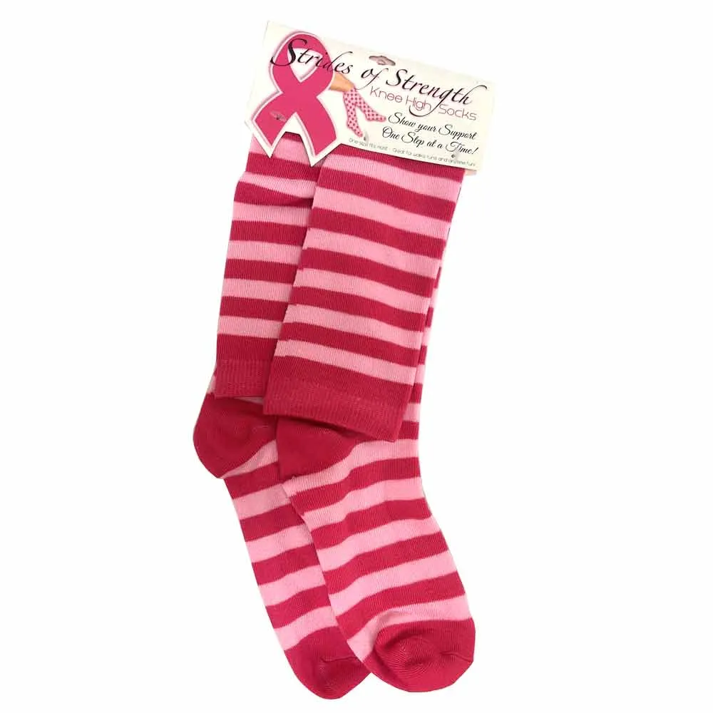 4 Pairs Ladies Performance Breast Cancer Awareness Socks Pink Ribbon Support New