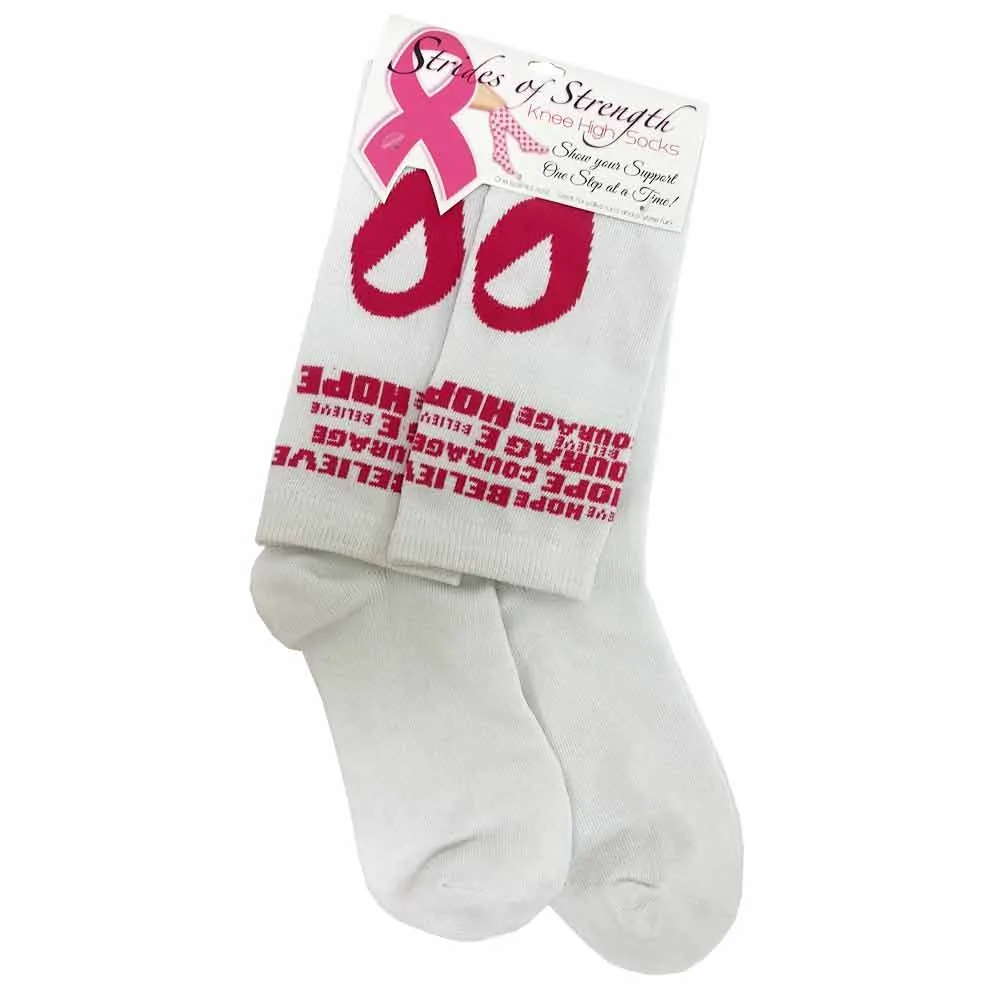 4 Pairs Ladies Performance Breast Cancer Awareness Socks Pink Ribbon Support New