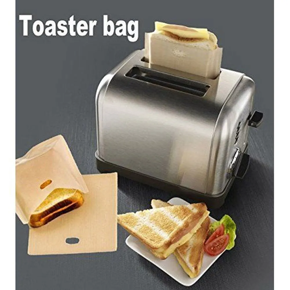 4X Reusable Toaster Bags Non Stick Heat-Resistant Grilled Sandwich Toast Pockets