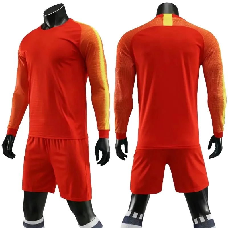Adult Kids Soccer Long Sleeve Jersey Set Football Training Custom Uniforms Football Sports Set
