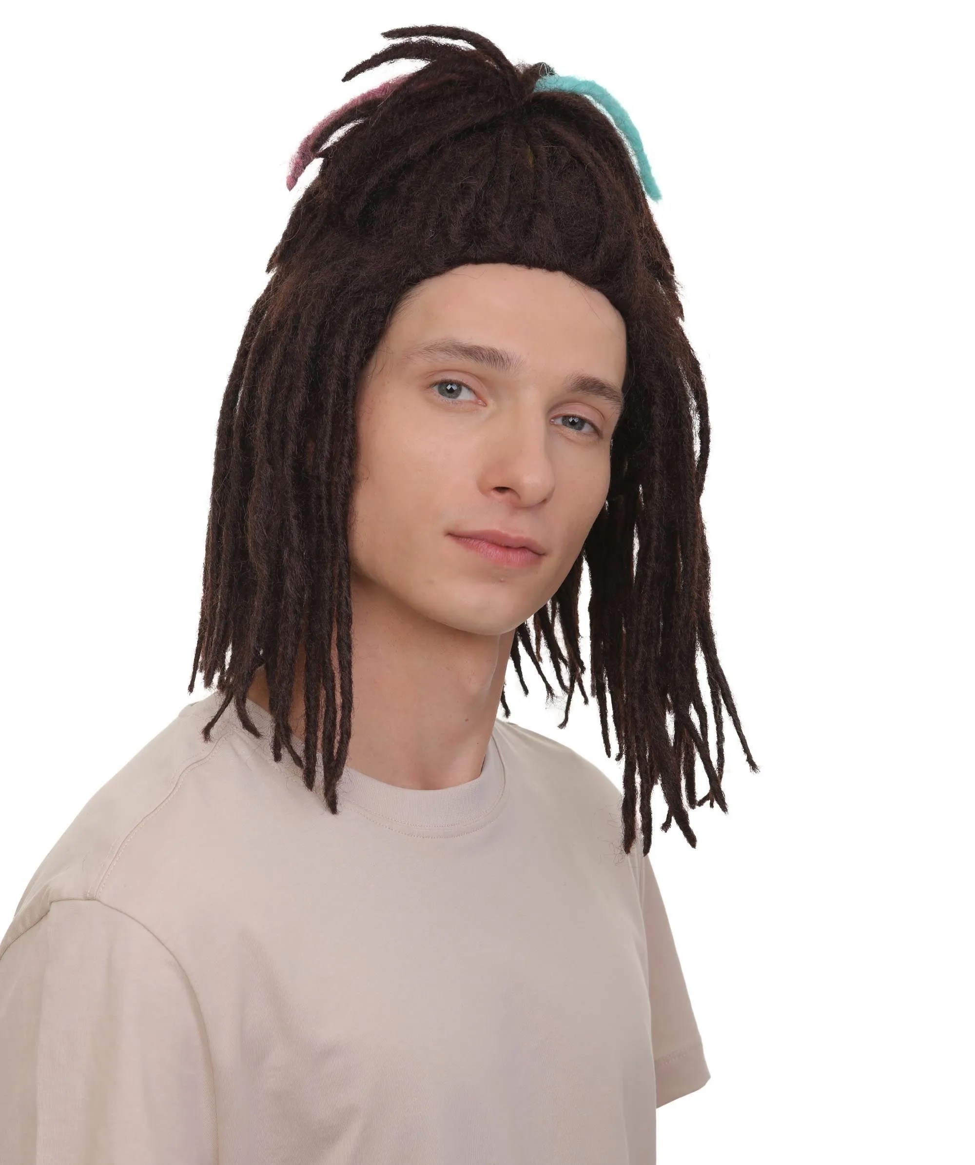Adult Men’s Basketball Star Dreadlock Ponytail Wig | Best for Halloween and Sports Events,