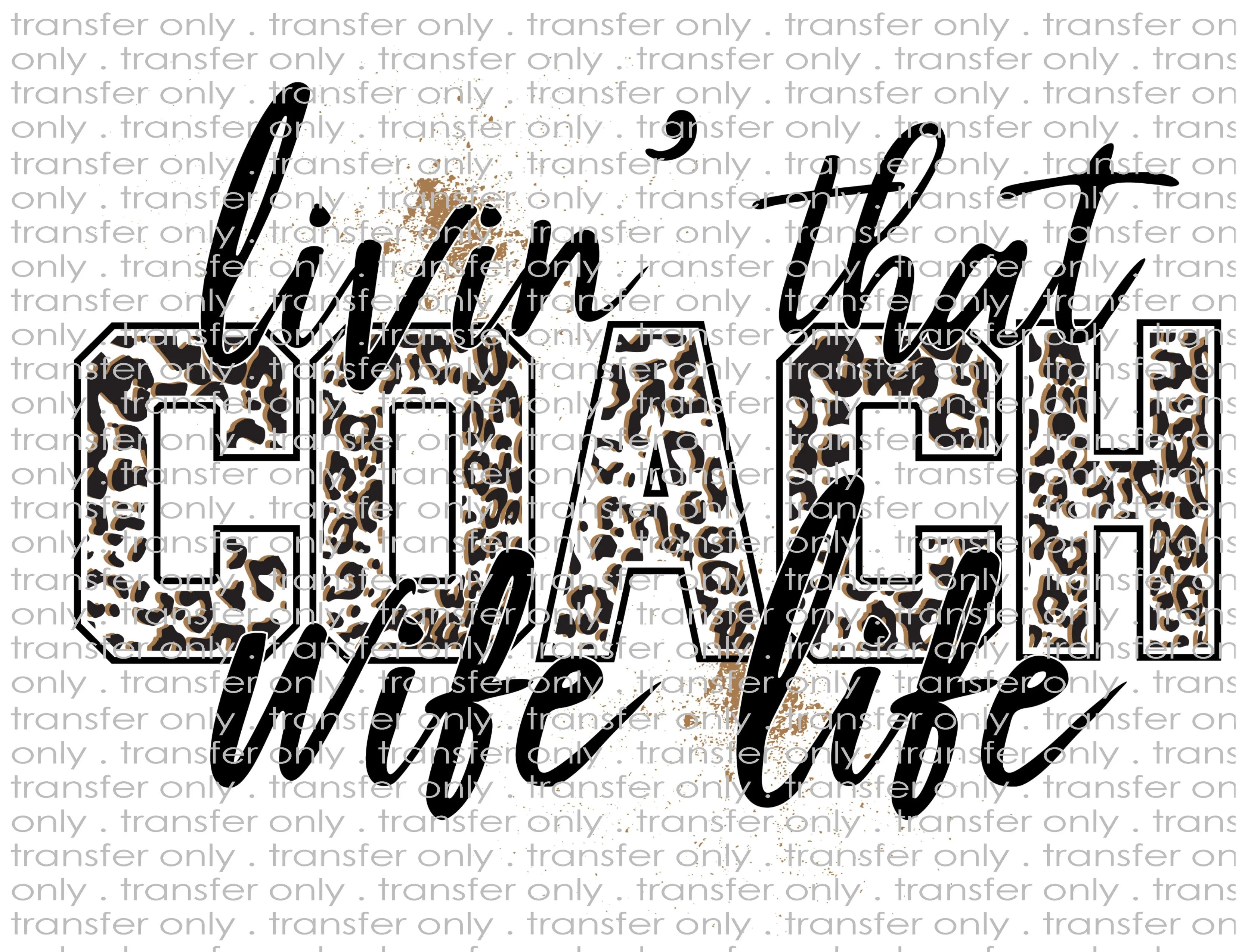 Coach Wife Life - Waterslide, Sublimation Transfers
