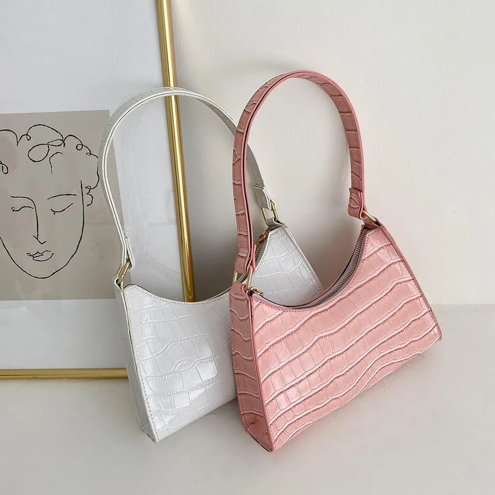 Embossed Croco Mini Handbag