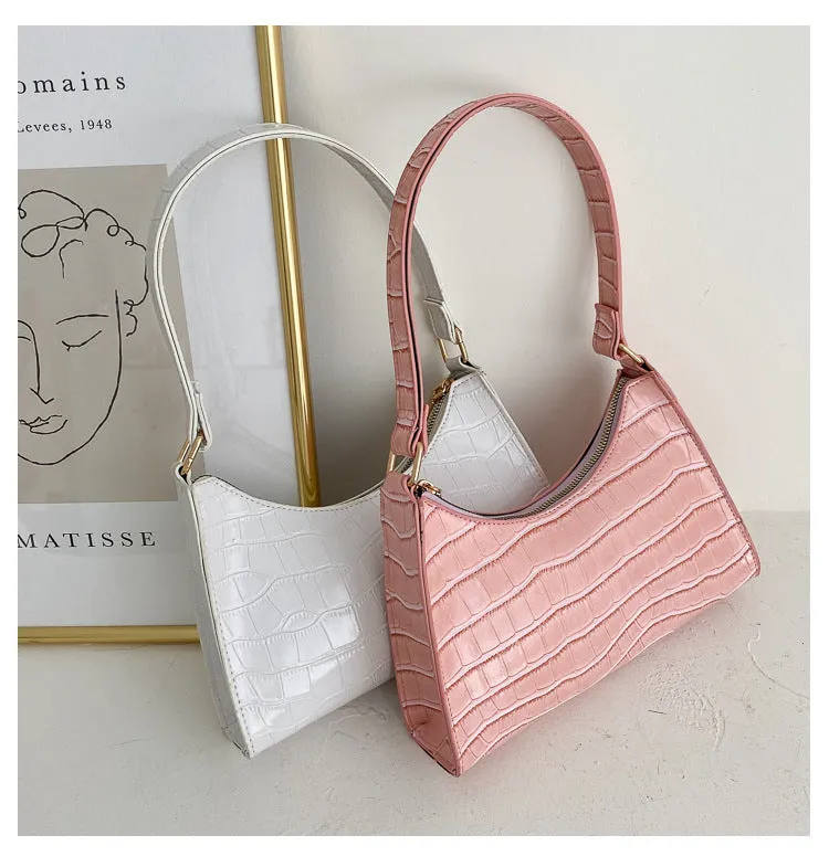 Embossed Croco Mini Handbag
