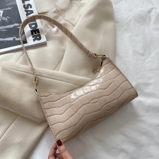 Embossed Croco Mini Handbag