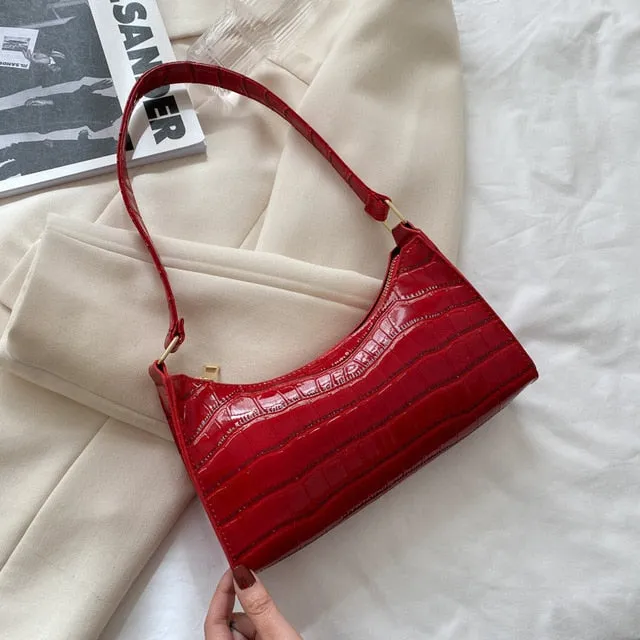 Embossed Croco Mini Handbag
