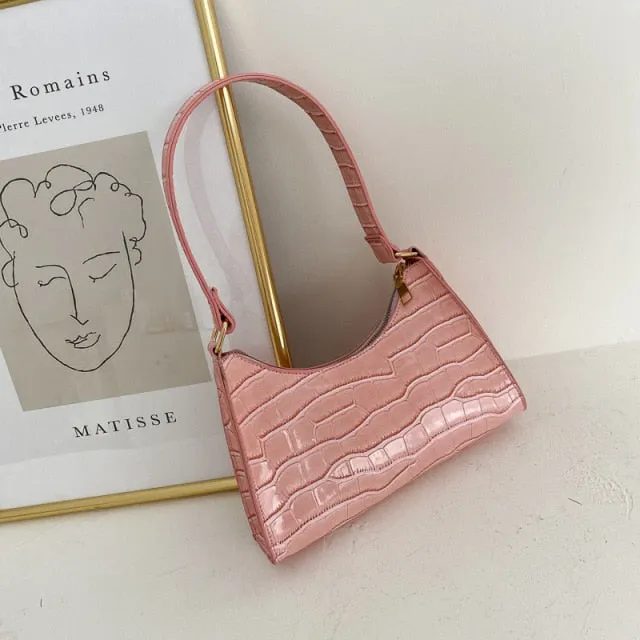 Embossed Croco Mini Handbag