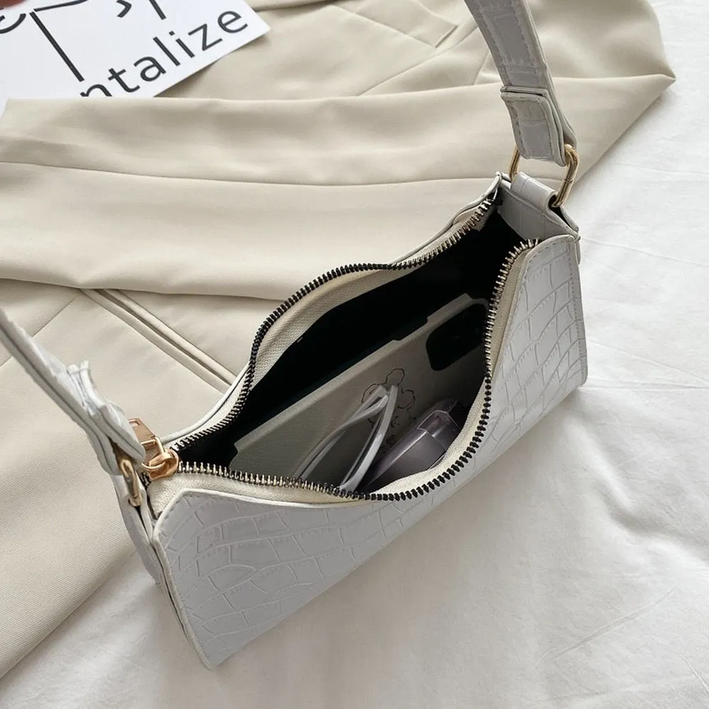 Embossed Croco Mini Handbag
