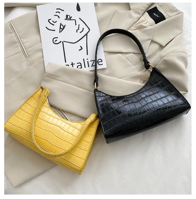 Embossed Croco Mini Handbag
