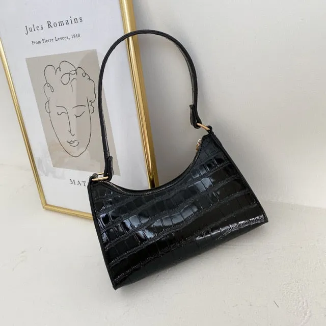 Embossed Croco Mini Handbag