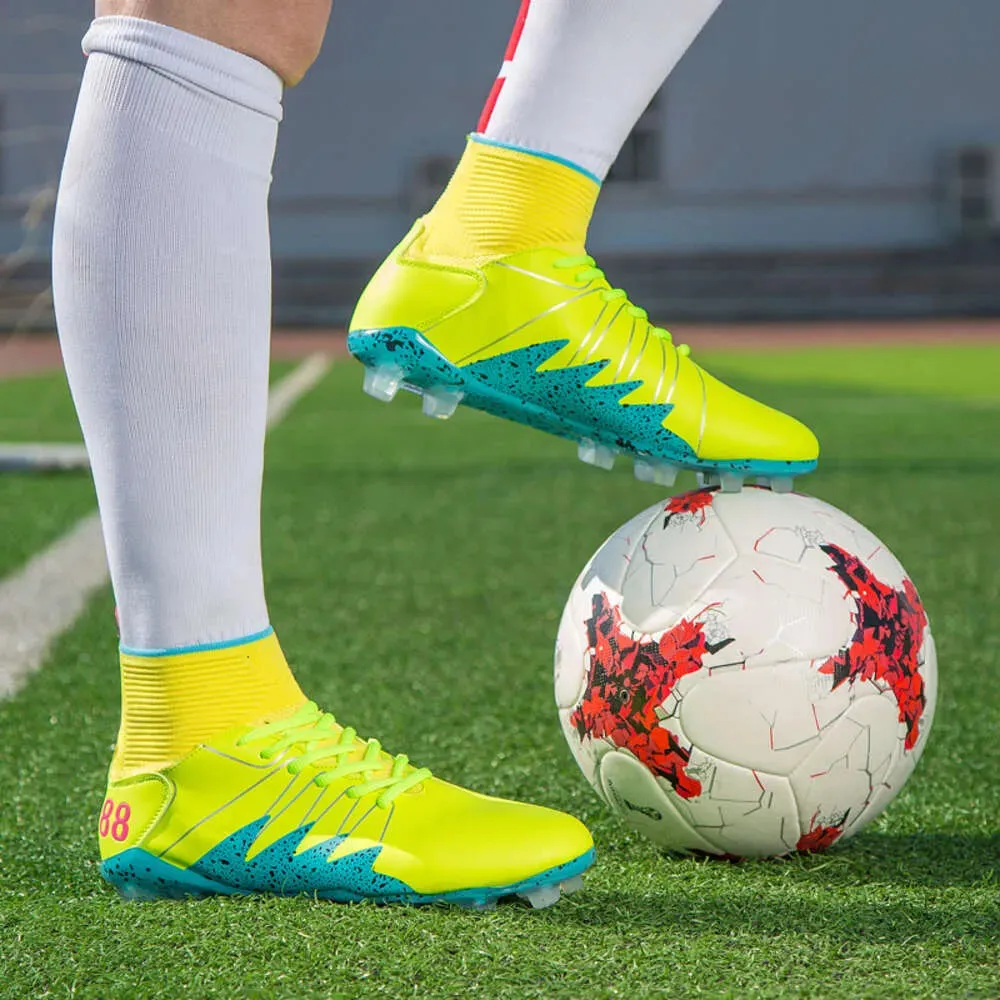Hot Sales High Ankle Sneakers Men Fg Outdoor Cleats Long Spikes Profession Football Shoes