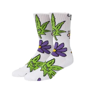 HUF Green Buddy Blossom Socks White