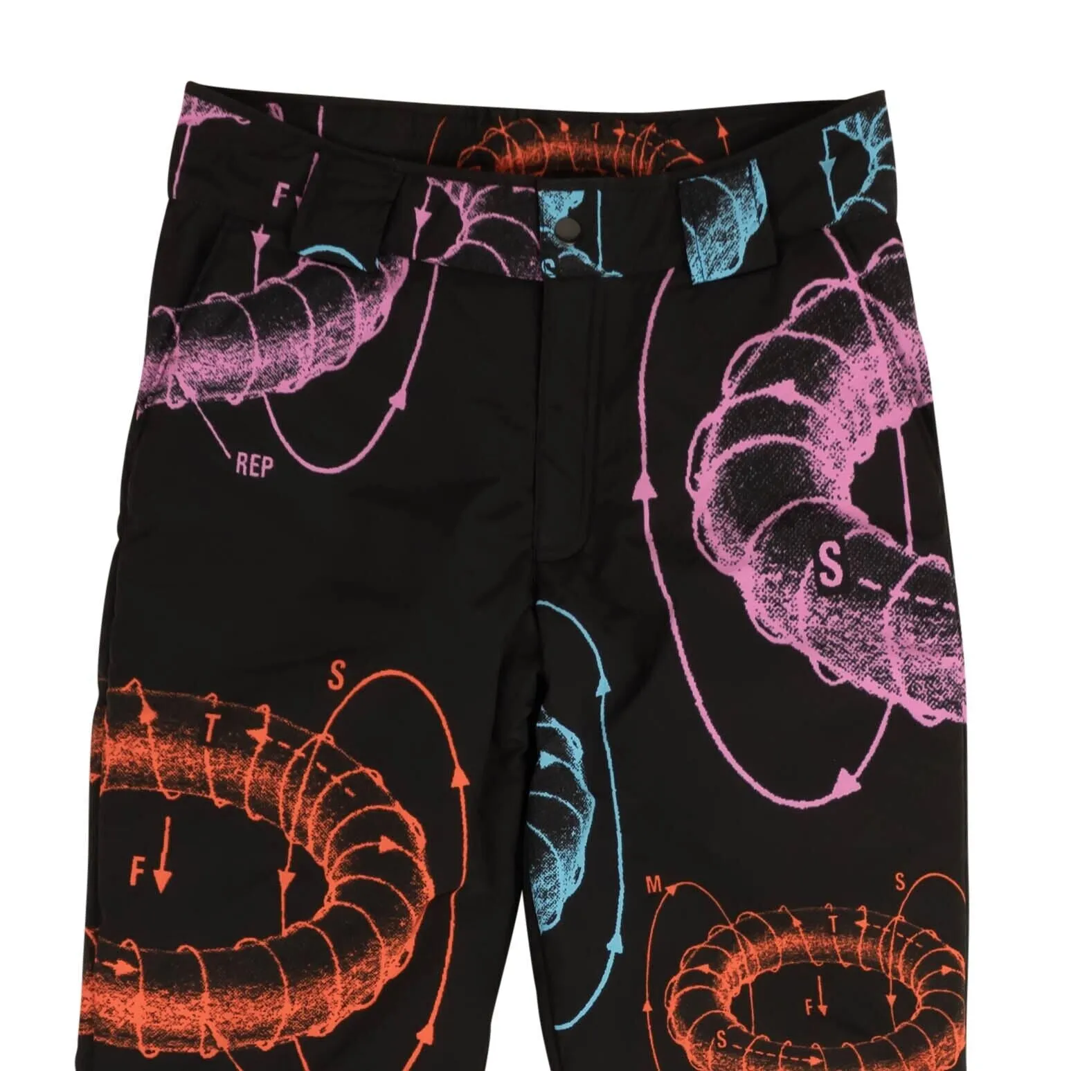 Msfts Rep Bell Bottom Antigravity Puffer Pants - Black/Multi