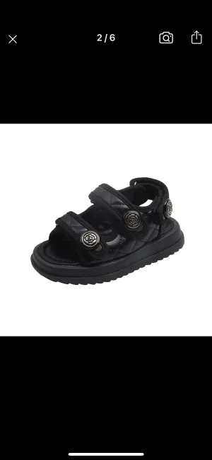 Olivia - Chunky Girls Sandals , Black