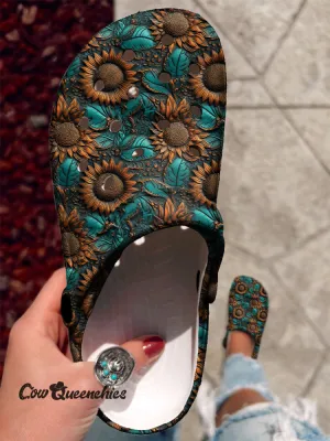Retro Sunflower Pattern Print Casual Slippers