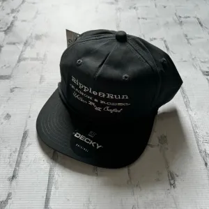 Ripple and Run “Lettering" Hat - Black with Black Rope